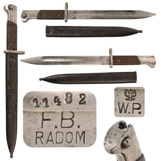 Original Pre-WWII Polish M1930 Wz. 30 Mauser Bayonet by F.B. RADOM with Steel Scabbard