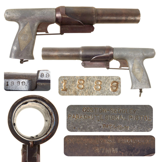 Original U.S. WWII Navy 37mm Coston-Sedgley Aluminum Frame Signal Pistol - Serial Number 1889 Original Items