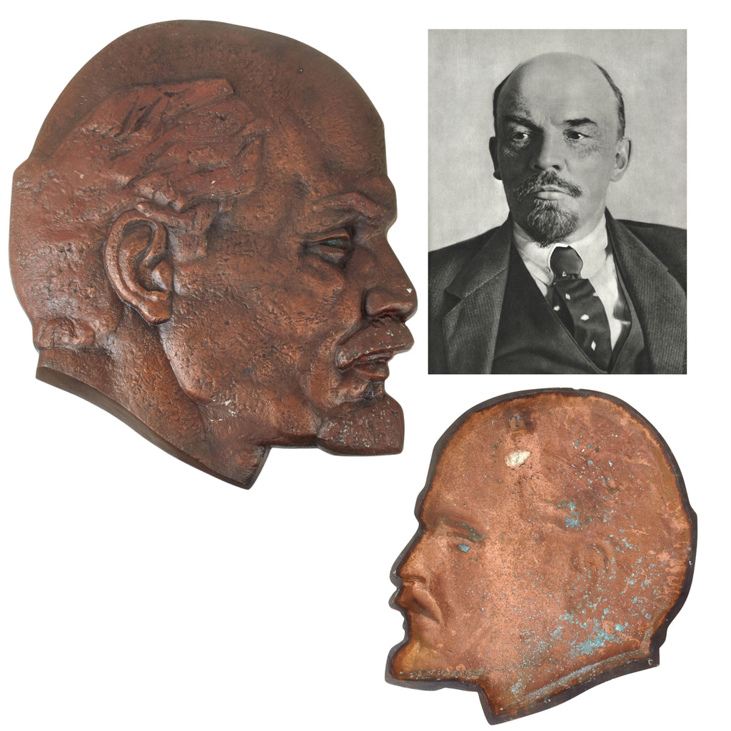 Original Soviet Cold War 1950s Era Large Cast Bronze Bust of Vladimir Lenin for Buildings - 20 x 23”