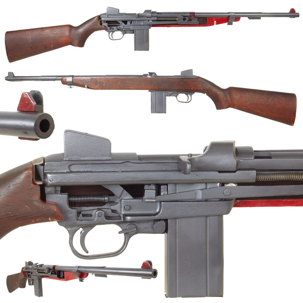 Original U.S. WWII Oversize M2 Carbine Cutaway Classroom Trainer Display Model with Magazine - 71" Long