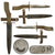 Original Imperial German WWI DEMAG "Crank Handle" Combination Trench Knife & Gewehr 98 Bayonet with Scabbard - D.R.G.M. Marked