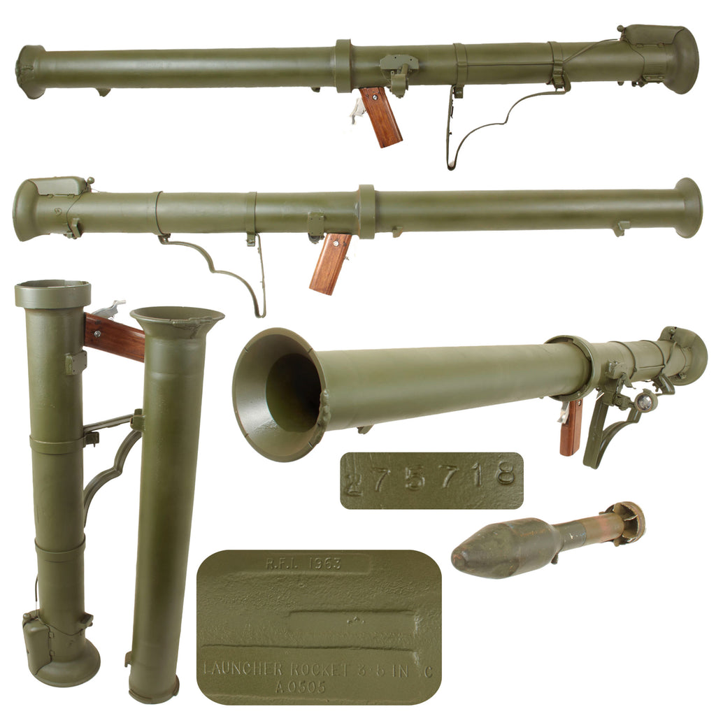Original U.S. Pattern M20A1B1 3.5 Inch “Super Bazooka” Deactivated Rocket Launcher with Practice Rocket - Rifle Factory Ishapore 1963 - Serial No. A0505