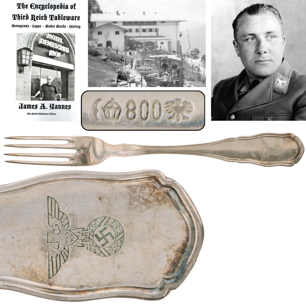Original German WWII 800 Silver Berghof “House Service” Dinner Fork by Bruckmann & Söhne Original Items