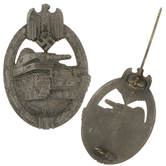 Original German WWII Panzer Assault Badge in Bronze – Unmarked Original Items