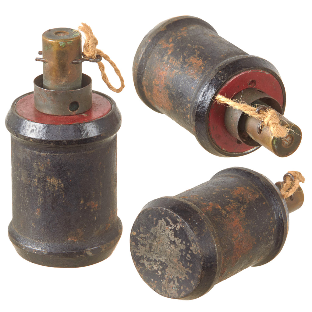 Original Japanese WWII Inert Type 99 “Kiska” Hand Grenade with Fuze & Pull String