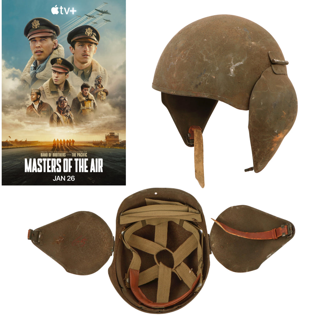 Original U.S. WWII USAAF Bomber Crew M5 Steel FLAK Helmet Used in Apple TV Series “Masters of the Air” Original Items