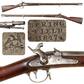 Original U.S. Civil War Era Springfield Model 1842 Percussion Musket by Springfield Arsenal - Dated 1847