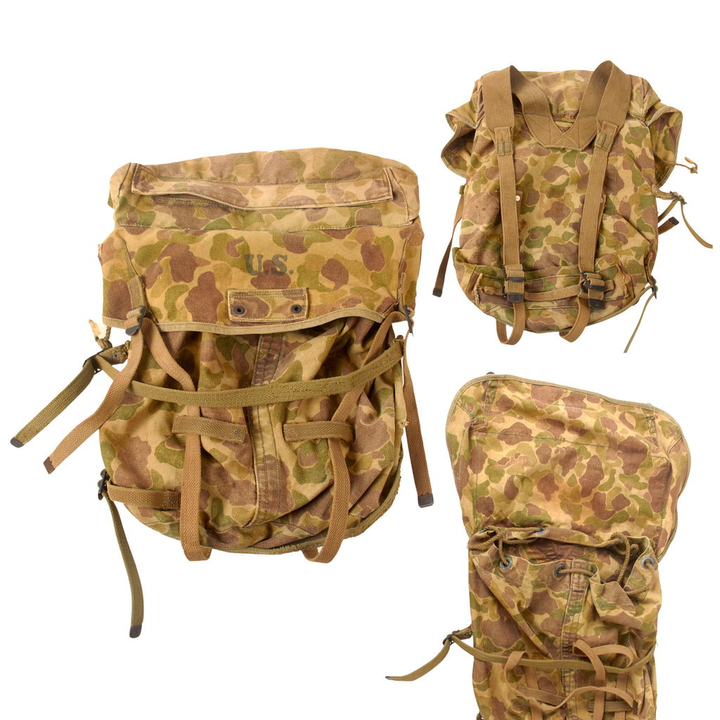 Original U.S. WWII M1942 Frogskin Camouflage Jungle Pack with Functional Streamline Prentice Zipper