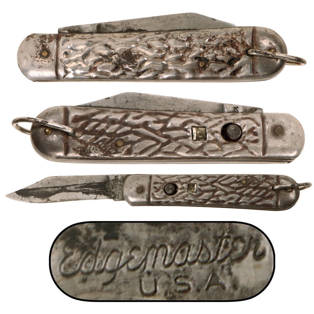 Original U.S. WWII Service Worn Airborne Schrade Edgemaster M2 No.2 Paratrooper Knife with Metal Handle