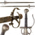 Original German Mid-16th Century Double-Edged Two-Handed Rapier Broadsword with Finger Groove in Blade - Circa 1560