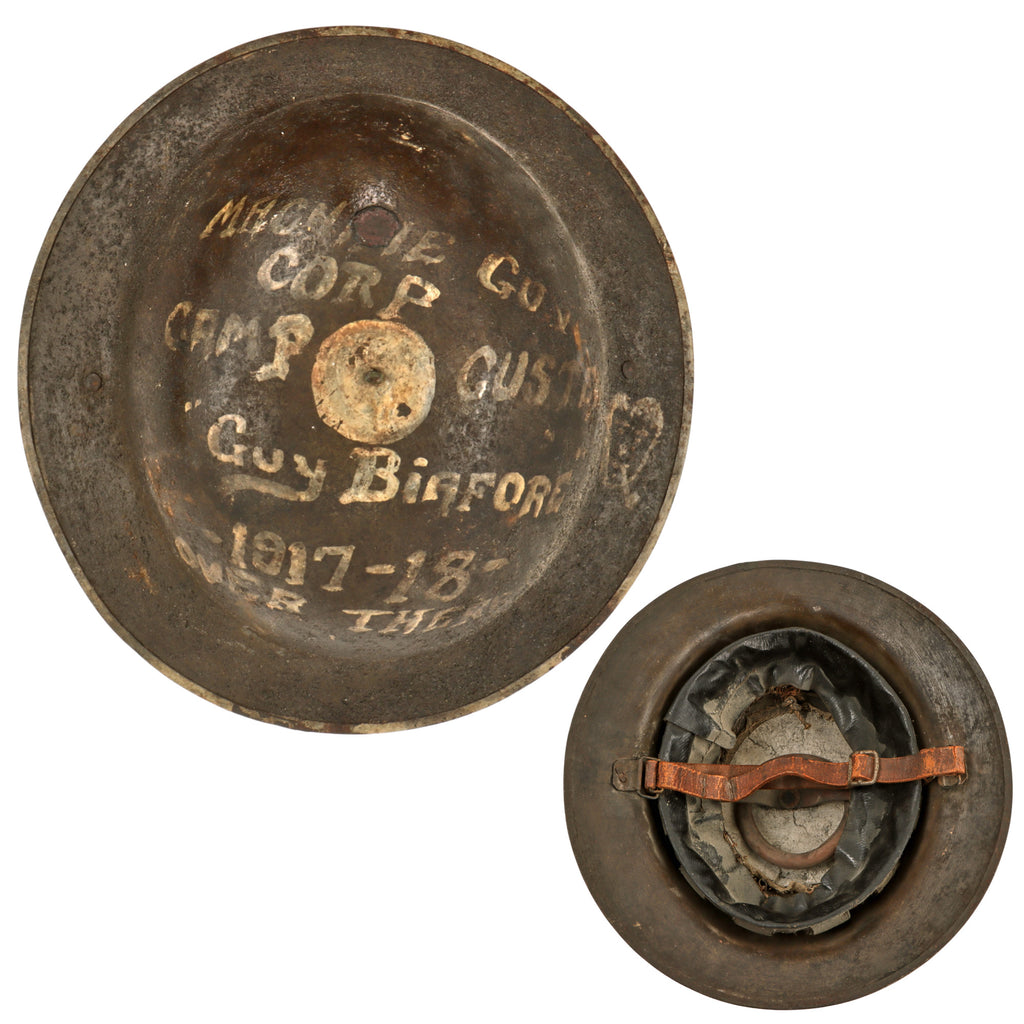 Original U.S. WWI Italian Immigrant Gasparo “Guy” Biafore Painted British-Made Mark I Doughboy Helmet - 330th Machine Gun Battalion, 85th Division