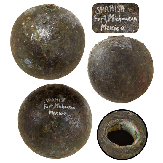 Original Mexican Mid-19th Century Era Bronze Mortar Shell Found at Fort Michoacán - Rare Original Items