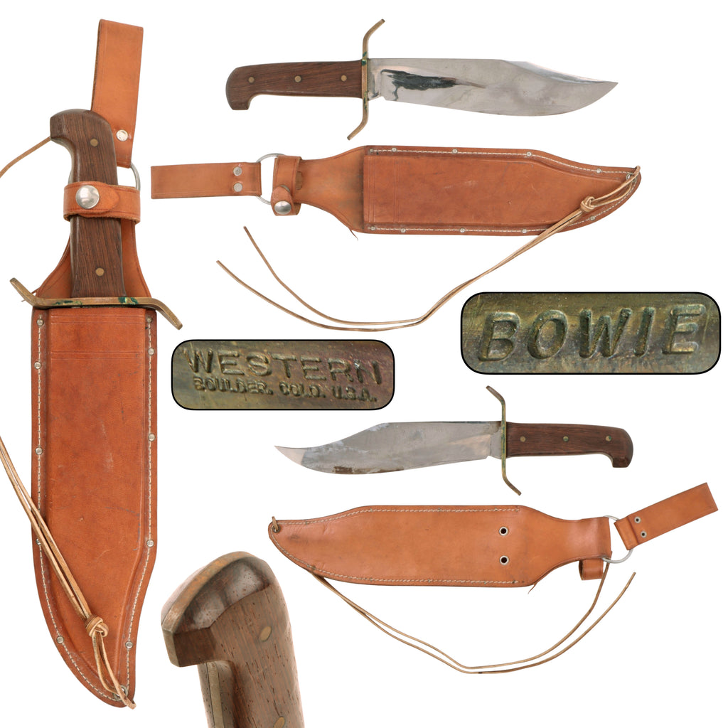 Original U.S. Vietnam War Western W49 Bowie Knife with Correct Leather Scabbard - Circa 1967–1968