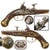 Original Late 18th Century Italian Snaphaunce Pistol with Engraved Brass Mounts and Grotesque Mask Decorations, Circa 1780 Original Items