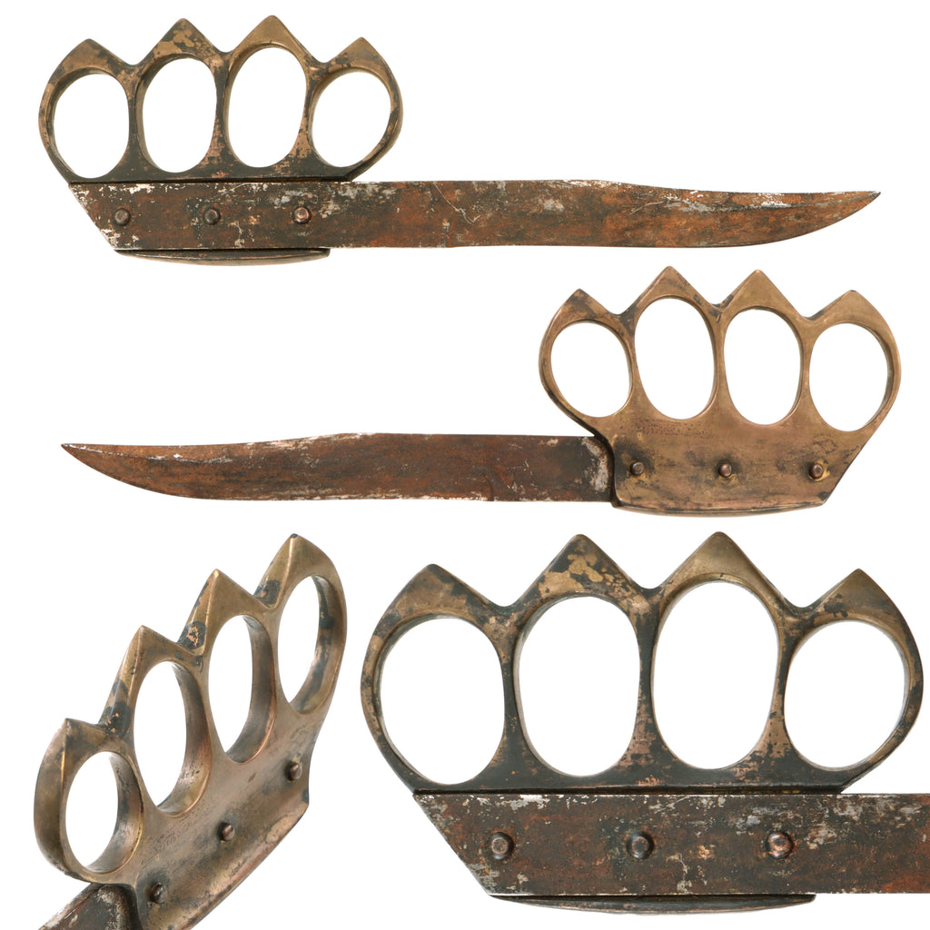 Original British WWII Theater-Made Knuckle Knife with Simplified Construction