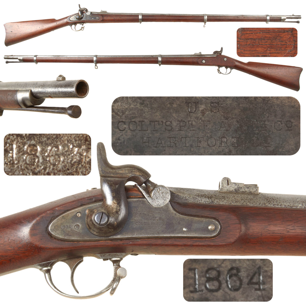 Original U.S. Civil War Colt Special Model 1861 .58-Caliber Rifled Musket with Faint Inspection Cartouche - Barrel Dated 1863 and Lock Dated 1864