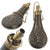 Original U.S. Civil War Era Embossed Brass Powder Flask “Dead Game” with Hanging Chain & Functional Spout Original Items