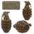 Original U.S. WWII Inert MkII Pineapple Grenade with Yellow Ring with M6A1 Fuze Original Items