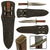Original U.S. WWII Kennedy Brothers Style Double Edge Theater-Made Fighting Knife with Tooled Leather Scabbard
