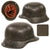 Original German WWII Heer Army No Decal M42 KIA Shot Through Helmet with 57cm Damaged Liner - Stamped hkp64 Original Items