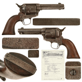 Original U.S. Colt .45cal Single Action Army Revolver Made in 1883 with 4 3/4" Barrel and Factory Letter - Serial 87649