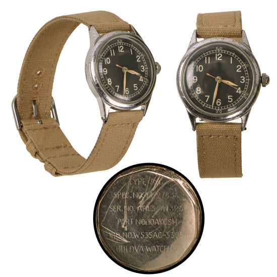Original U.S. WWII 1943 Type A-11 USAAF Wrist Watch by Bulova - Fully Functional Original Items