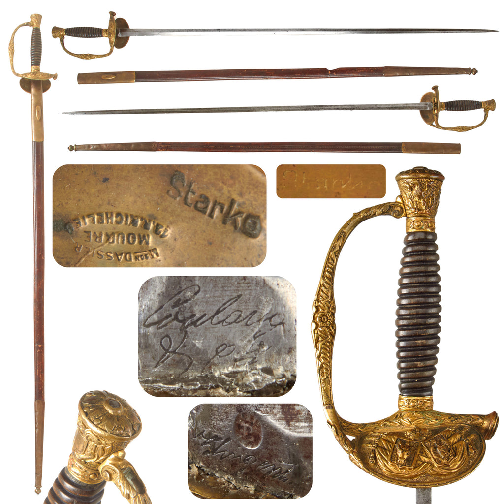 Original Principality of Romania Late 19th Century Named French-Made Officer’s Sword with Scabbard - Rare
