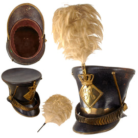 Original Danish 19th Century M1831 Officer’s Shako with Plume & Chinscales