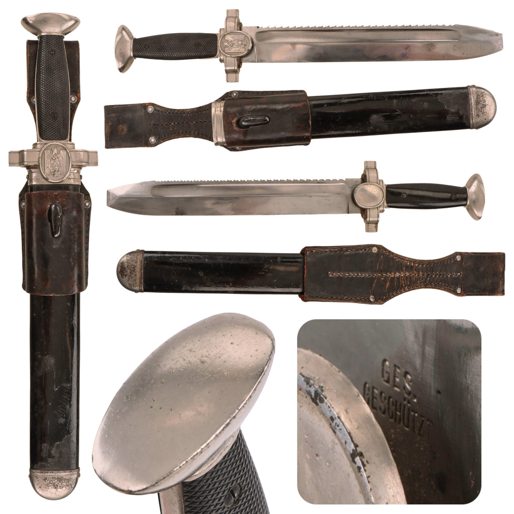 Original German WWII DRK Red Cross EM/NCO Hewer with Scabbard and Leather Frog Original Items