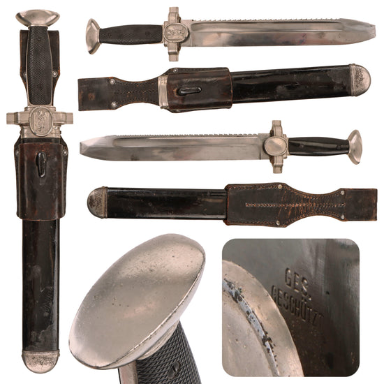 Original German WWII DRK Red Cross EM/NCO Hewer with Scabbard and Leather Frog Original Items