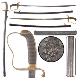 Original Imperial German Pre-WWI / WWI Bavarian M1855 Infantry Officer's Sword by WKC with Triple-Etched Blade & Scabbard