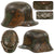 Original Imperial German WWI Named Panel Camouflage M16 Stahlhelm Helmet with Shrapnel Damage Through Visor - Rare Maker K64