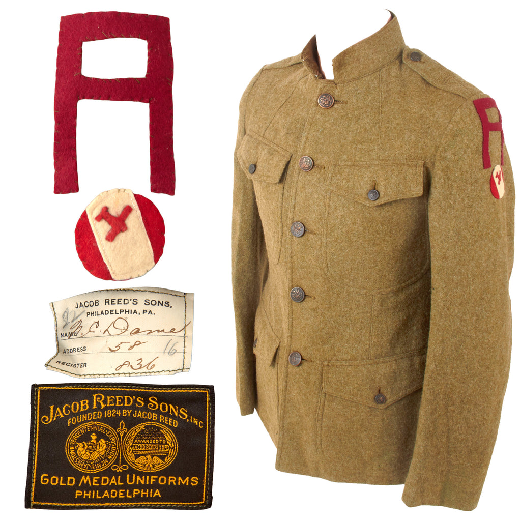 Original U.S. WWI 56th Engineer Regiment Searchlight Service Tailored Uniform Jacket with Rare First Army and Searchlight Insignia