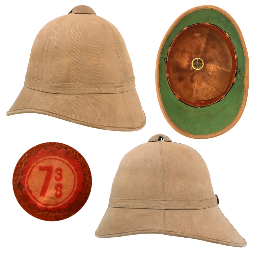 Original U.S. Spanish-American War Era Army Model 1889 Summer Tropical Sun Helmet - Dated 1899 - Size 7 ⅜ Original Items