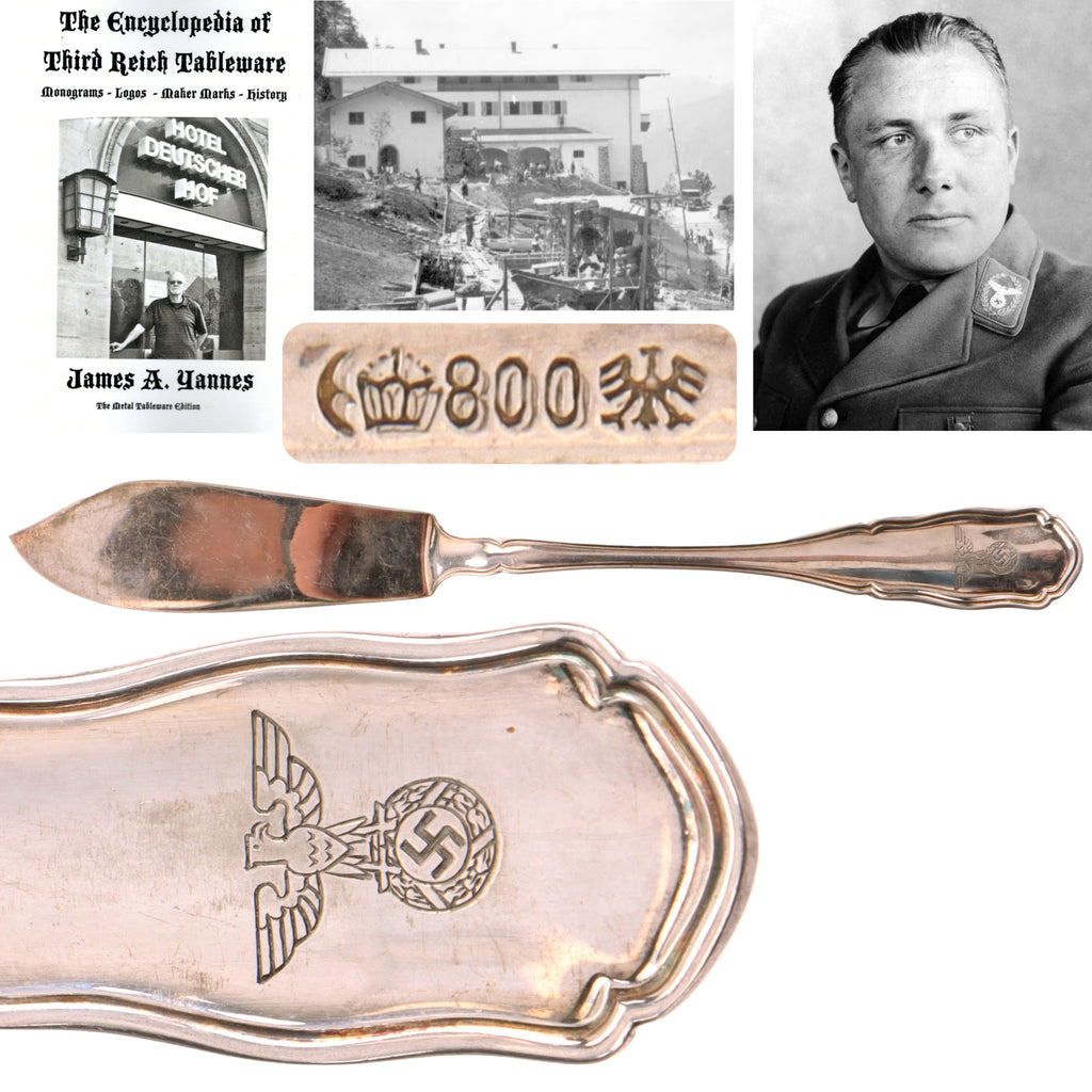 Original German WWII 800 Silver Berghof “House Service” Fish Knife by Bruckmann & Söhne