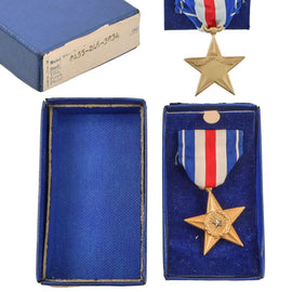 Original U.S. WWII Silver Star Medal by the Robbins Co. in Issue Box Dated 1943