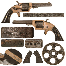 Original U.S. Civil War Era Merwin & Bray Brass Frame Pocket Revolver in .30 Cupfire with Excellent Bore - Matching Serial 6734