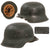 Original German WWII Large M42 Heer Army No Decal Helmet with 44 Dated 58cm Liner & Replica Chinstrap - Stamped EF66 Original Items