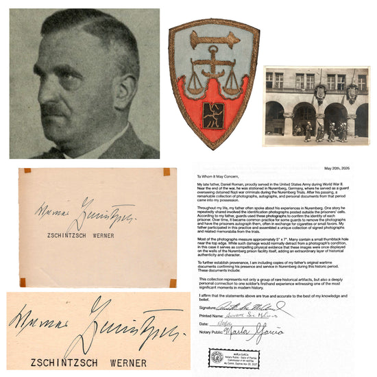 Original Nuremberg Trials Prison Signature of NSDAP State Secretary Werner Zschintzsch Obtained Directly from a U.S. Army Guard, 1945–1946