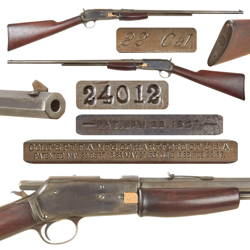 Original U.S. Colt Small Frame .22 Cal. Lightning Pump Action Magazine Rifle made in 1896 - Serial 24012 Original Items