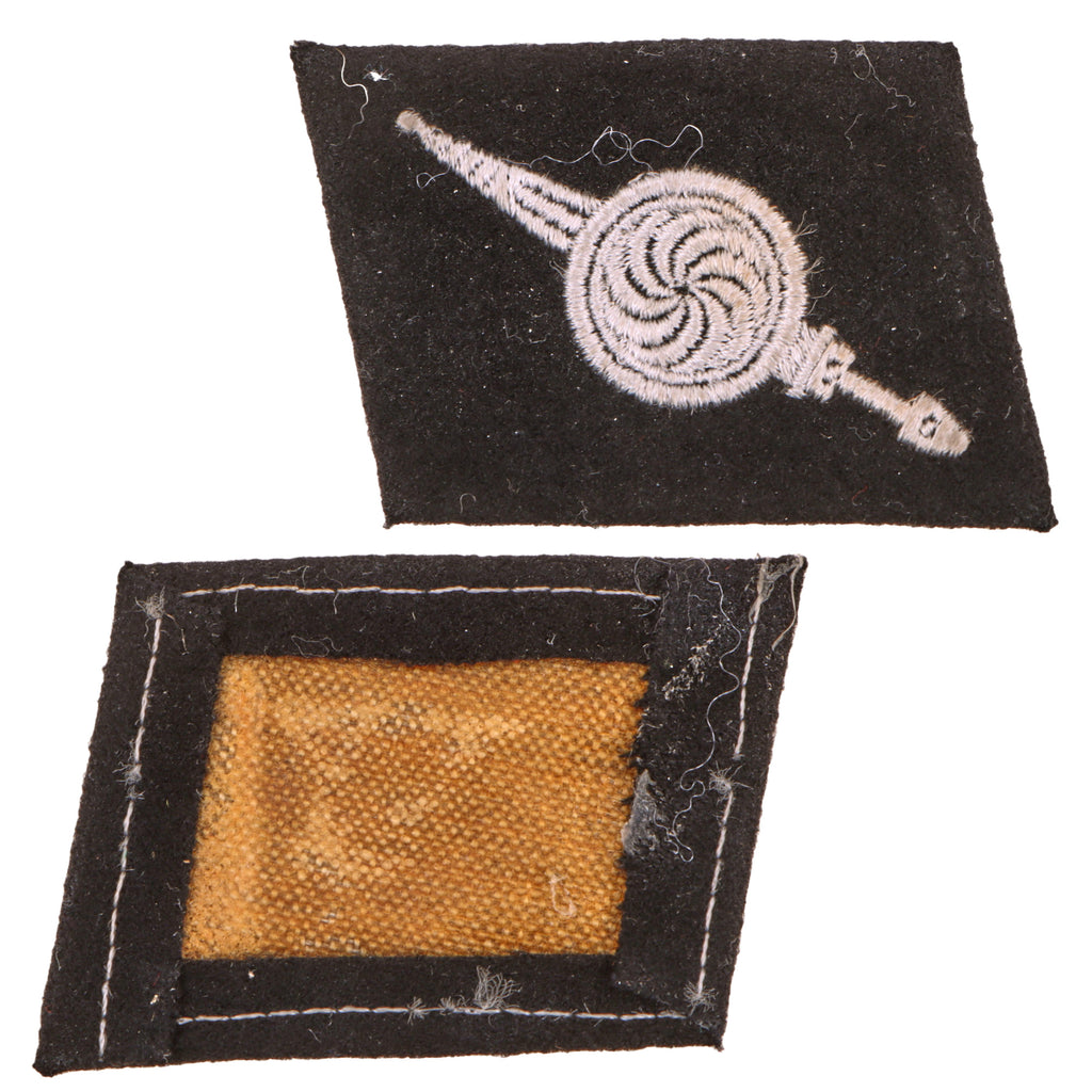 Original German WWII Kaukasischer Waffen-Verband der SS EM/NCO Right Collar Tab with Caucasian Sword and Shield Emblem