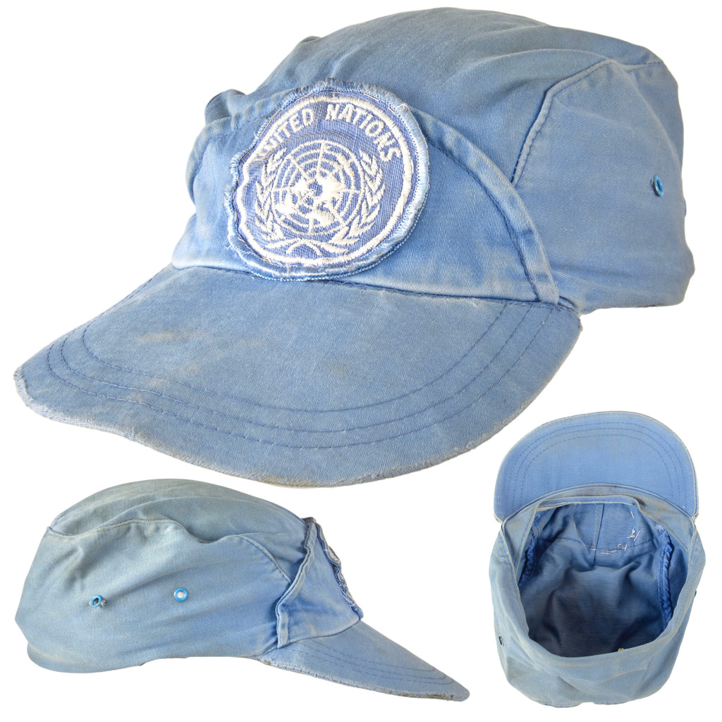 Original British 1950s United Nations Forces Blue Cap with Stitched UN Badge - Size 7⅛ Original Items