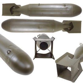 Original U.S. WWII Era Inert M38A2 100 lb. Practice Aerial Bomb - Repainted Green