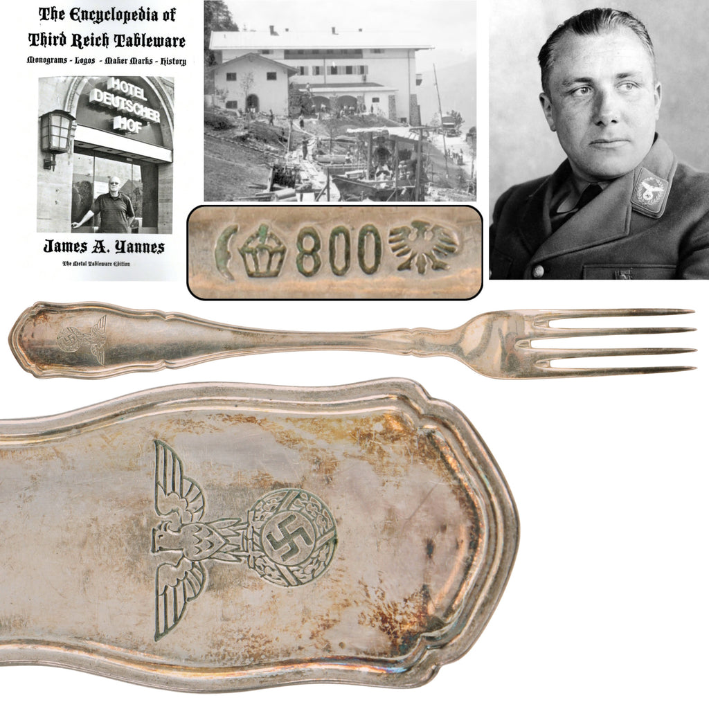 Original German WWII 800 Silver Berghof “House Service” Dinner Fork by Bruckmann & Söhne