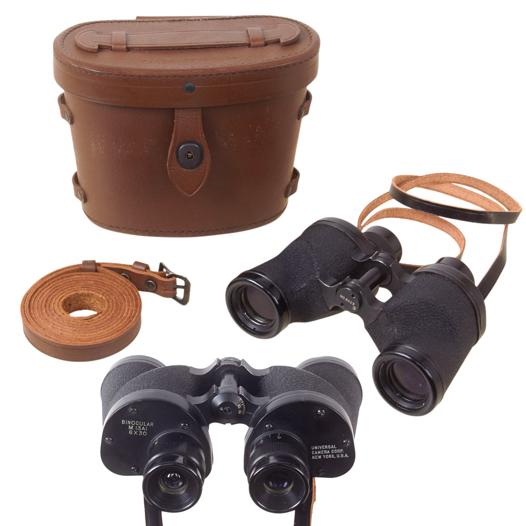 Original U.S. WWII 6x30 M5 Binoculars By Universal Camera Corp. With M17 Carrying Case & Strap - Unissued