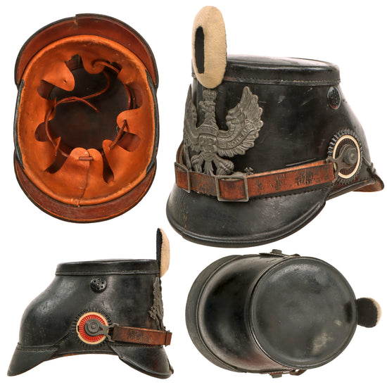 Original Imperial German WWI Prussian M1915 Jäger Enlisted Shako in Size 55 - Dated 1916 Original Items