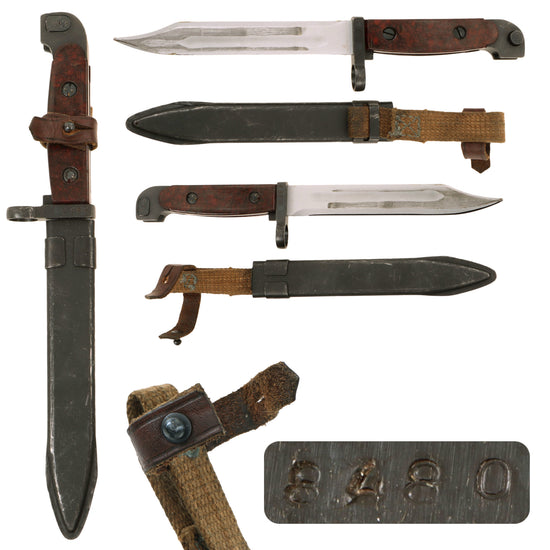 Original North Korean Type 68 AKM Rifle Variant Bayonet With Correct Scabbard Original Items