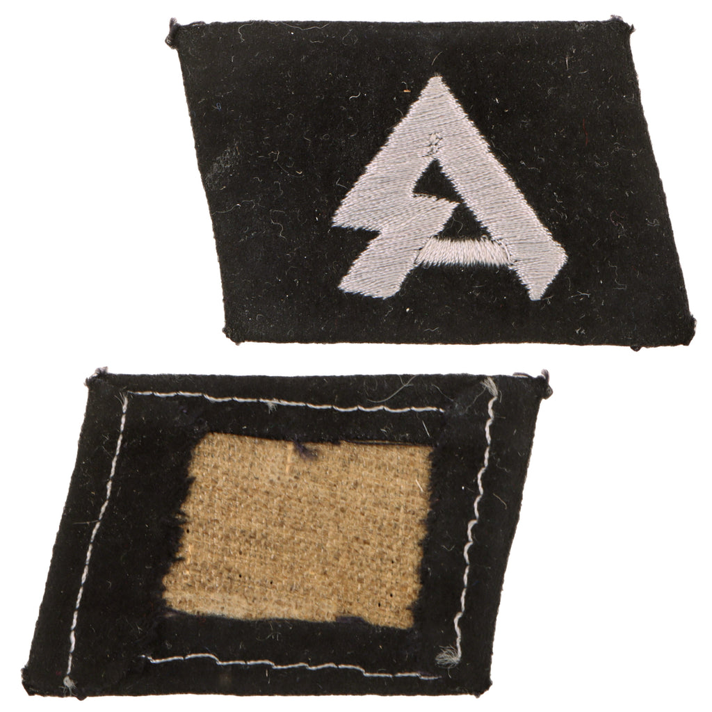 Original German WWII Waffen-SS 18th SS “Horst Wessel” SA Rune Right Side Collar Tab