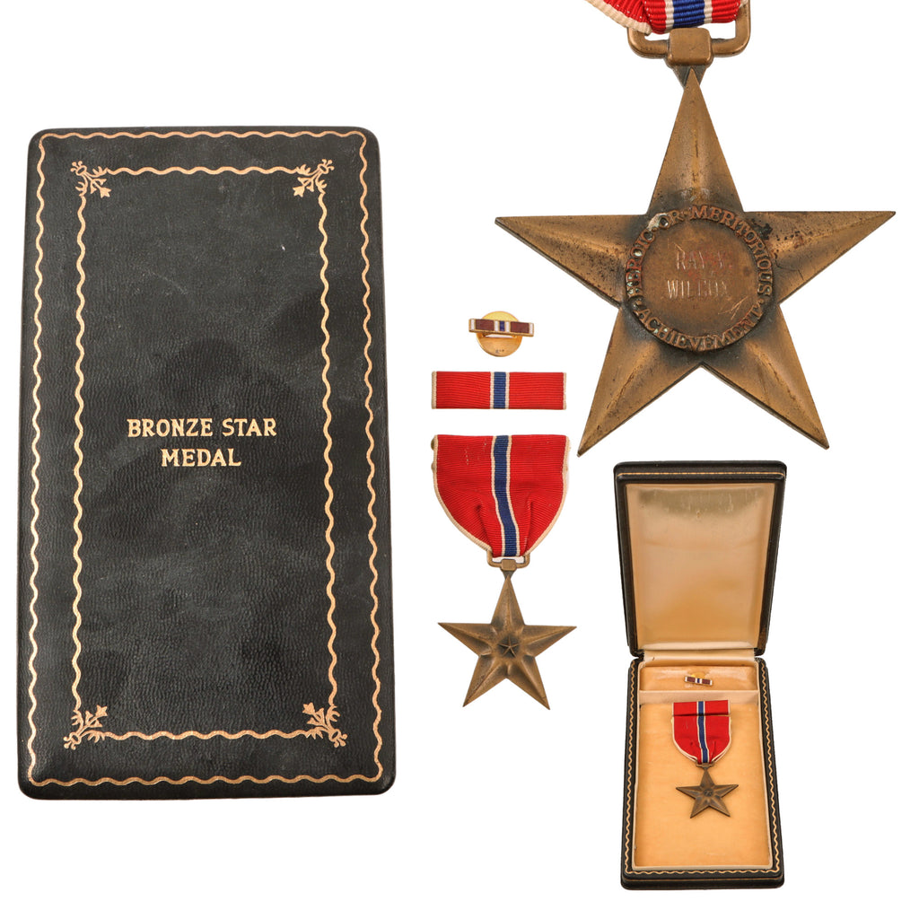 Original U.S. WWII AAF Engraved Bronze Star Medal in Presentation Case - Ray V. Wilcox Original Items
