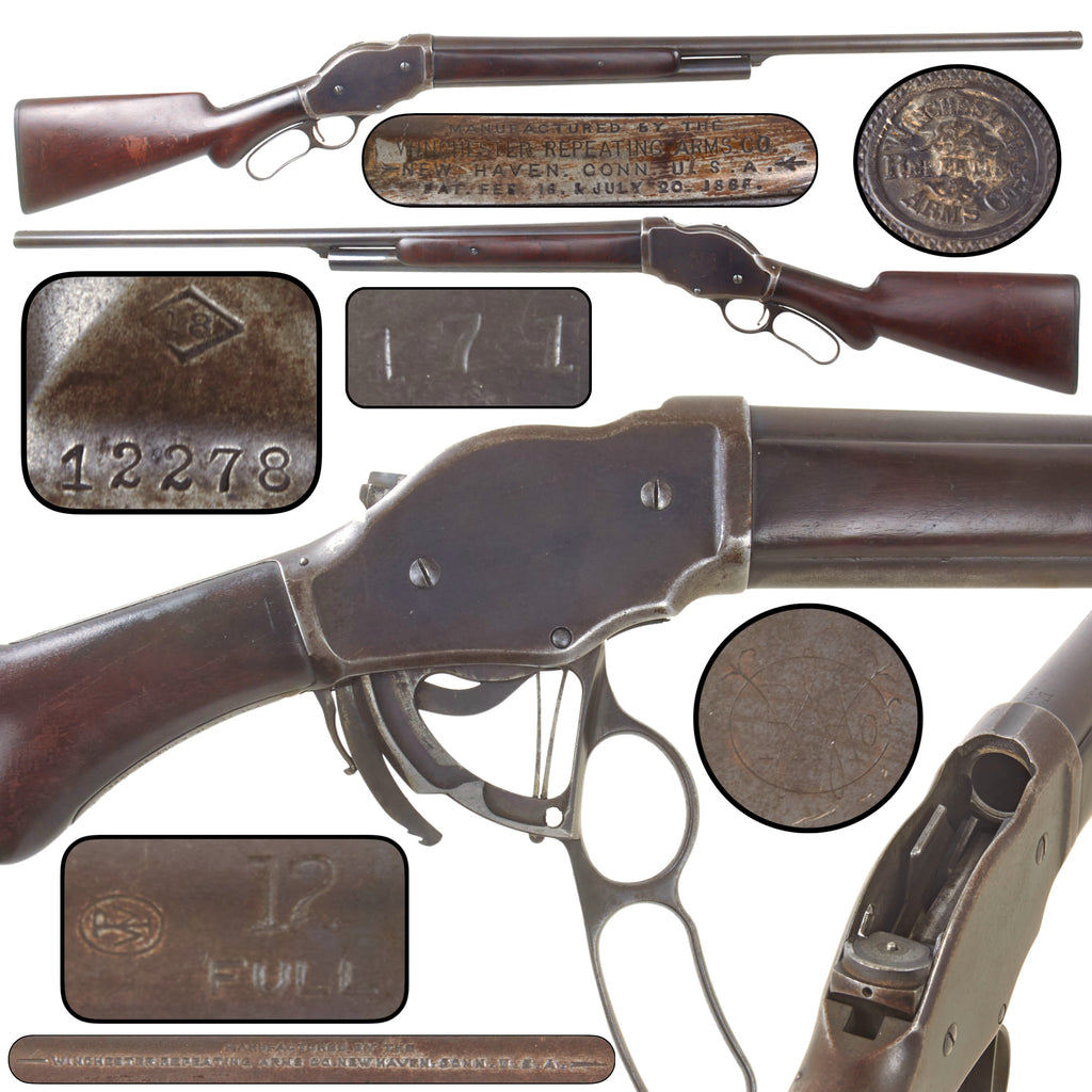 Original U.S. Winchester Model 1887 Lever Action 12 Gauge Shotgun with Winchester Factory Replacement 30" Full Choke Barrel, Made in 1888, 2nd Year Production, Serial No. 12278